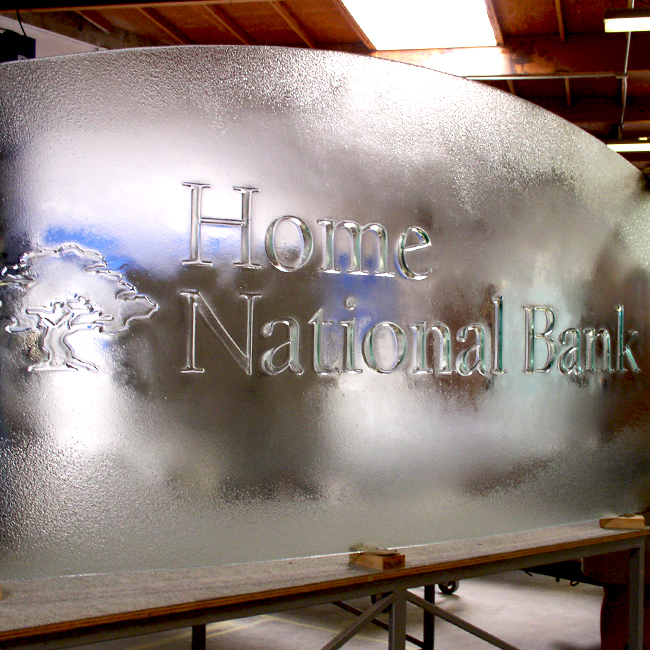 glass sign, etched glass sign